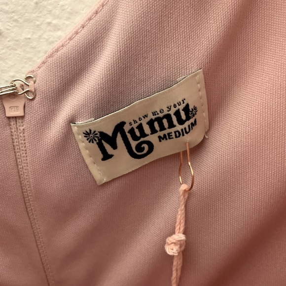 Show Me Your MuMu Pink Zurich Knot Gown Vintage Rose Stretch Crepe - Picture 5 of 7